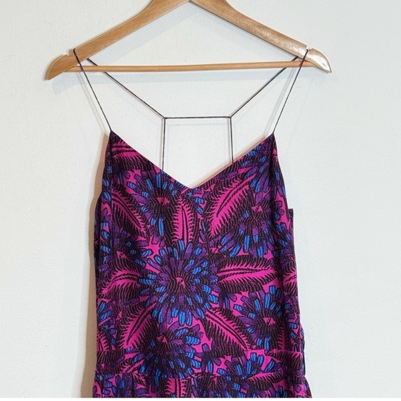 NEW J Crew Silk Jumpsuit Midnight Floral Elastic Waist Spaghetti Straps Size 6 - Picture 5 of 16